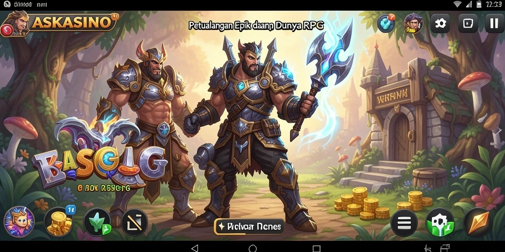 Tampilan gameplay RPG yang menampilkan aksi pertarungan seru.