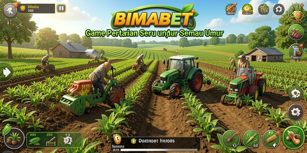 Tangkapan layar gameplay BIMABET menampilkan aktivitas pertanian yang mendebarkan.