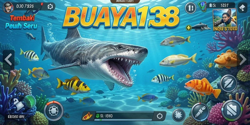 Screenshot gameplay BUAYA138 yang penuh aksi tembak ikan.
