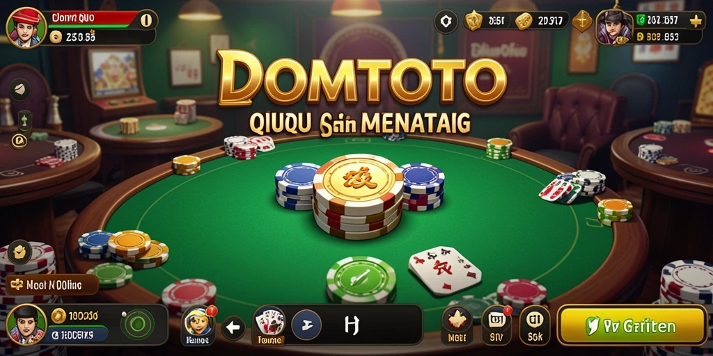 Tampilan gameplay seru dalam game QiuQiu DOMTOTO.