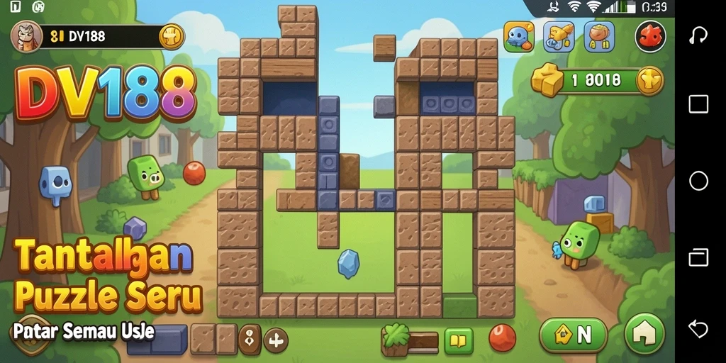 Screenshot menunjukkan gameplay Puzzle DV188 yang menarik dan menantang.