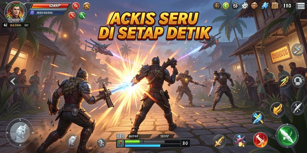 Tampilan aksi seru dalam IDRRP saat bertarung melawan musuh.