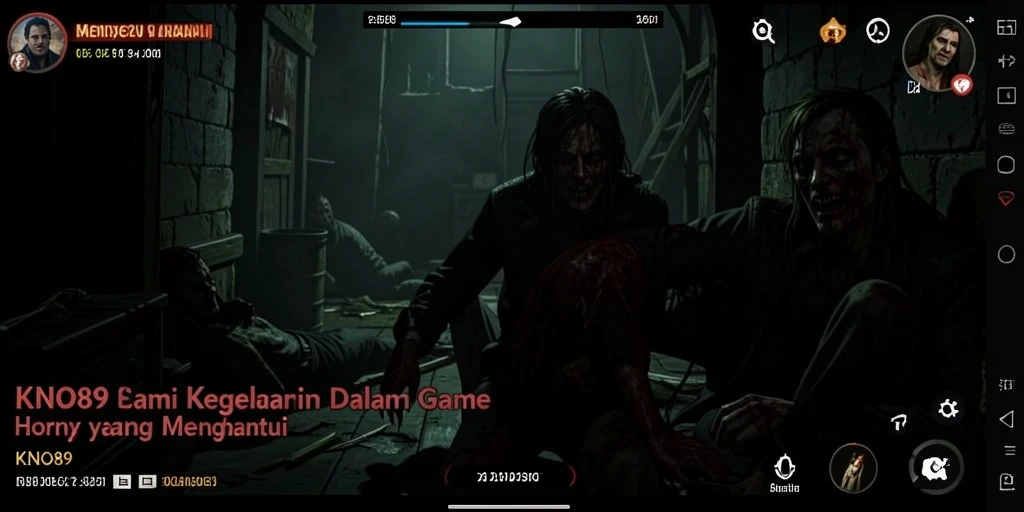 Screenshot gameplay KNO89 menampilkan momen menegangkan dalam suasana Horror.