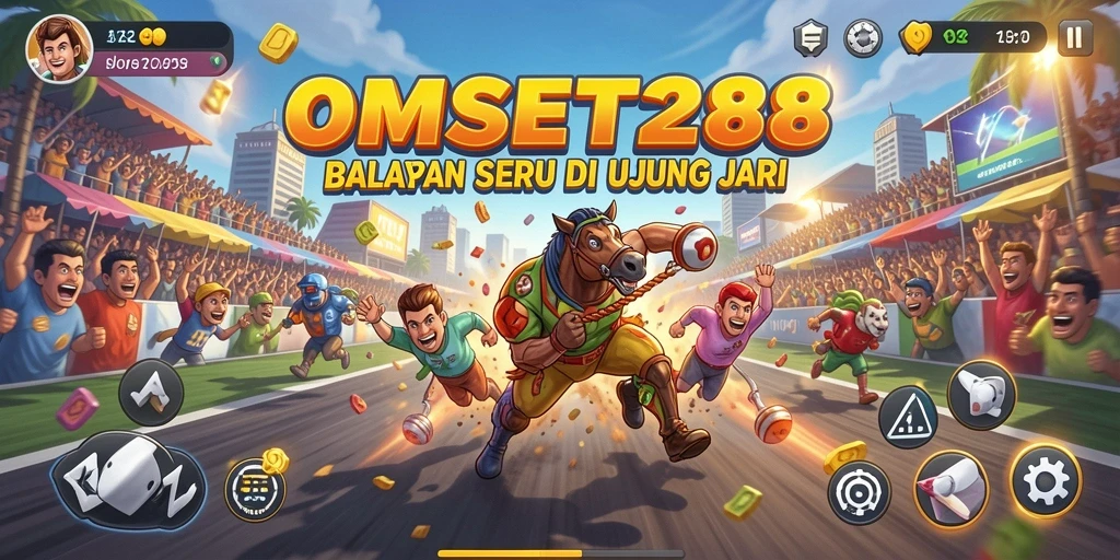 Tampilan utama gameplay OMSET288 dengan aksi balapan yang mendebarkan.