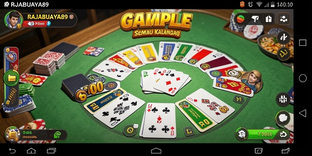 Tampilan gameplay seru dari RAJABUAYA89, nikmati permainan Gaple menarik.