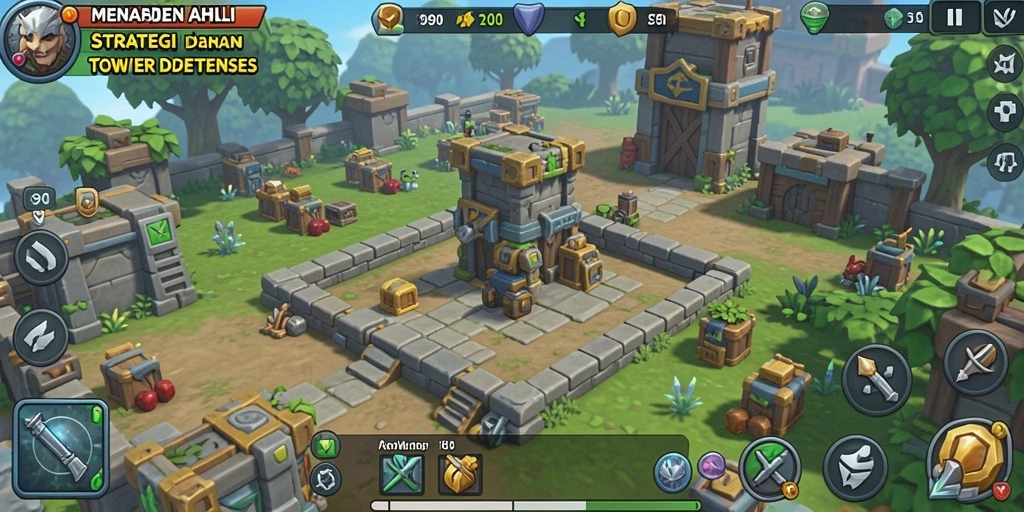 Gambaran gameplay S80 menampilkan pertarungan strategis Tower Defense yang memukau.