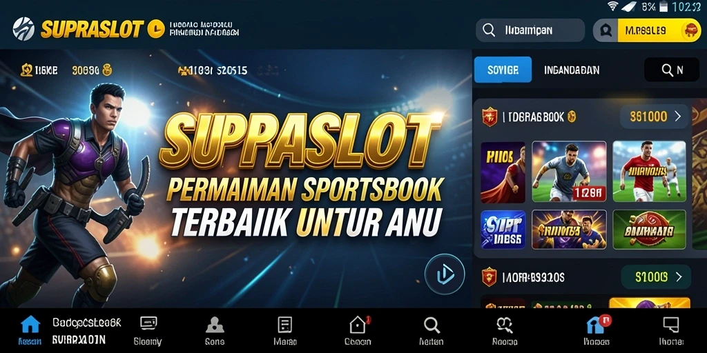 Tampilan menarik dan interaktif dari gameplay SPORTSBOOK SUPRASLOT.