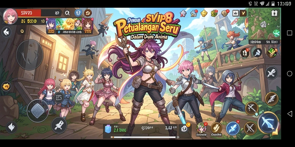 Tampilan gameplay menarik dari SVIP8 dengan karakter anime anggun.