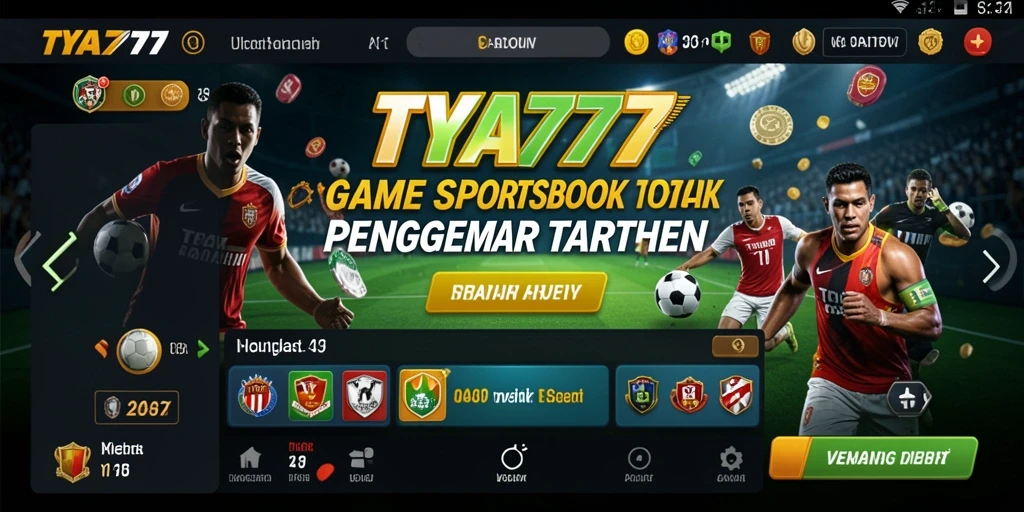 Tampilan utama gameplay TYA777 menampilkan antarmuka Sportsbook yang menarik.