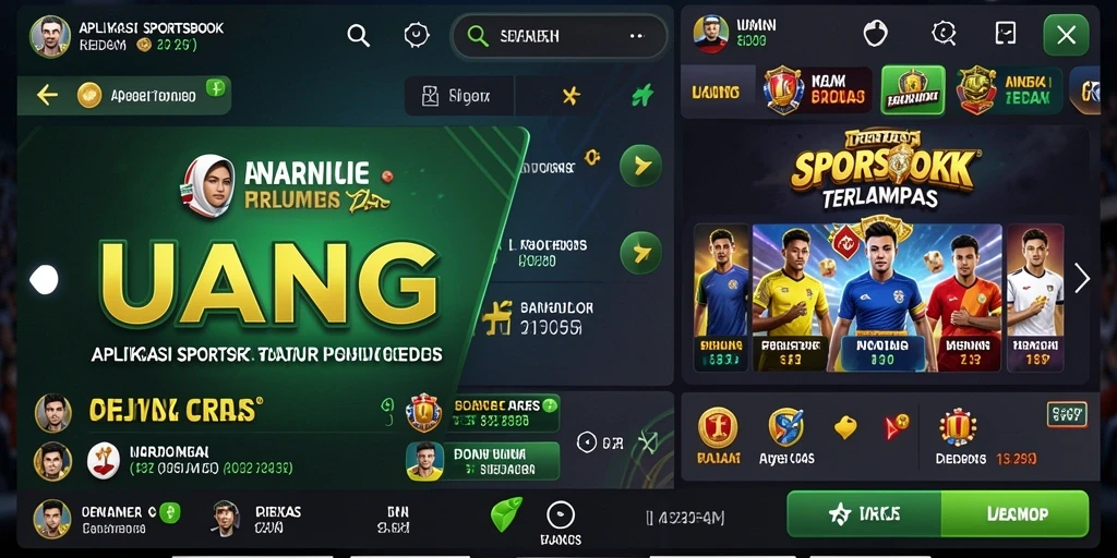 Tampilan gameplay bermanfaat dalam aplikasi Sportsbook UANG.