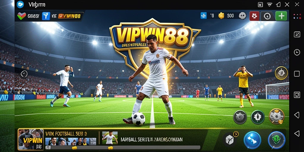 Screenshot utama VIPWIN88 menunjukkan aksi seru dalam permainan Football.