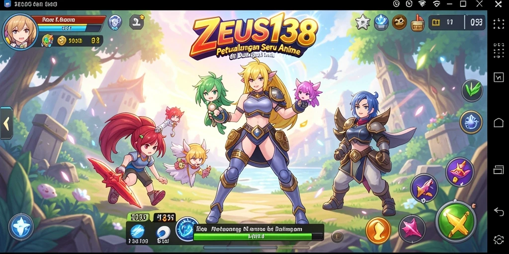 Tangkapan layar gameplay ZEUS138 dengan karakter anime yang menakjubkan.